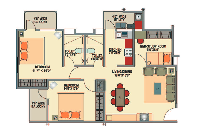 3BHK Ready to Move In Flat for Sale in Ittina Mahavir, Neeladri Nagar, Bangalore 